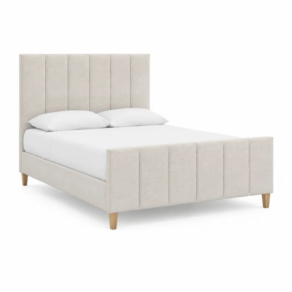 Polsterbett Doppelbett 160 x 200 cm Polyester Beige Rechteckig