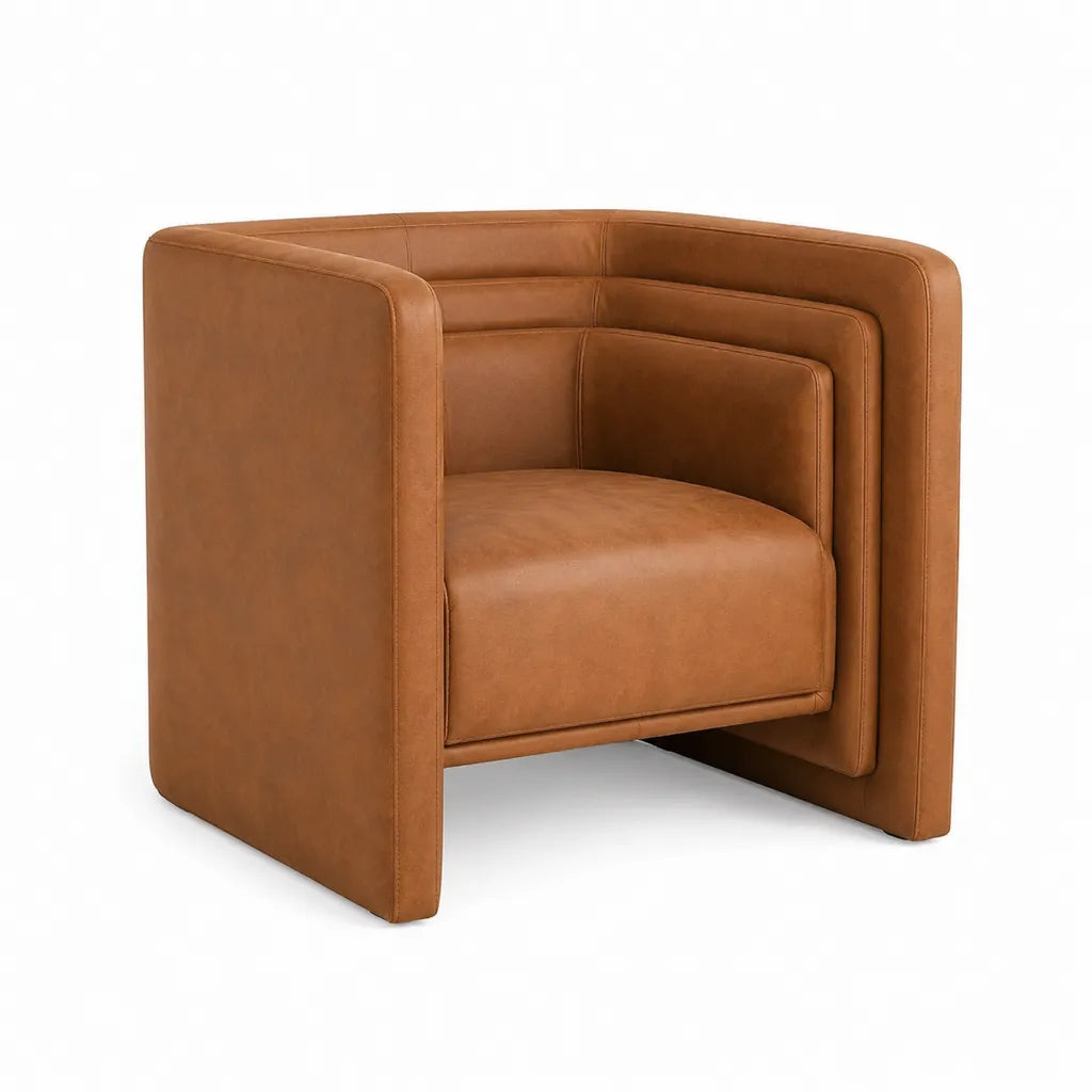 Cocktailsessel mit PU-Kunstleder in Cognac 78 x 72 x 70 cm