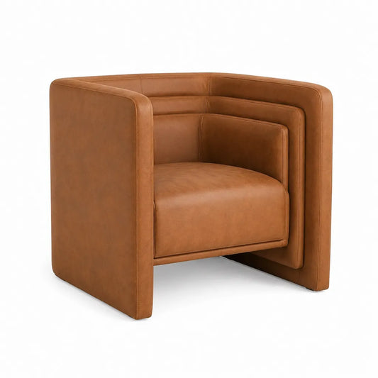 Cocktailsessel mit PU-Kunstleder in Cognac 78 x 72 x 70 cm