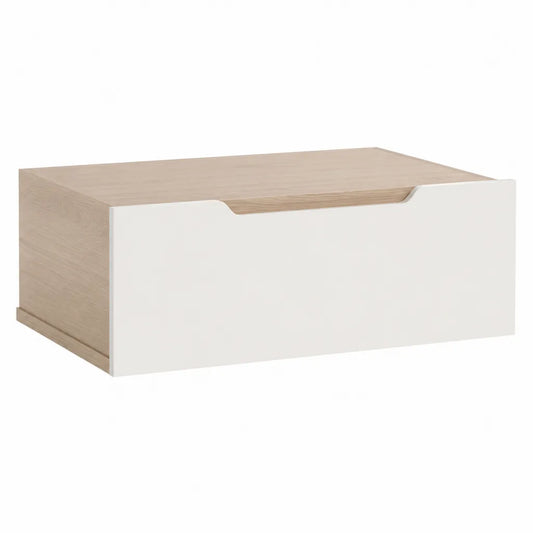 Hängender Nachttisch mit Schublade 60 x 40 x 25 cm Spanplatte MDF Weiß Eiche