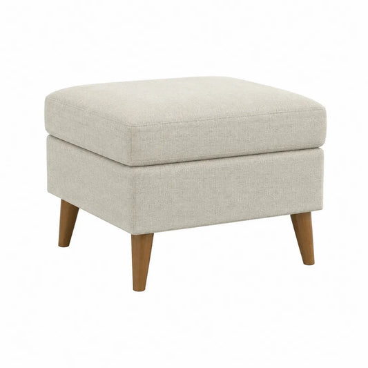 Polsterhocker Fußhocker 70 x 55 x 45 cm mit Polyesterbezug rechteckig Creme