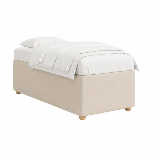 Polsterbett Einzelbett rechteckig 90 x 200 cm Polyester Beige