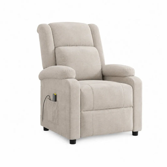 Elektrischer Relaxsessel Fernsehsessel mit Liegefunktion Mikrofaserbezug Beige 85 x 92 x 103 cm