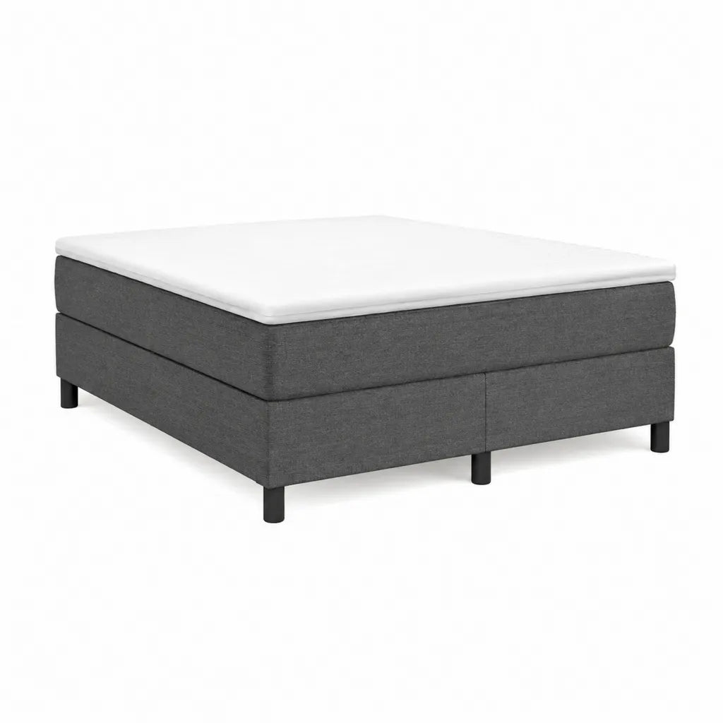 Boxspringbett mit Taschenfederkernmatratze und Topper 180 x 200 cm Polyester rechteckig dunkelgrau