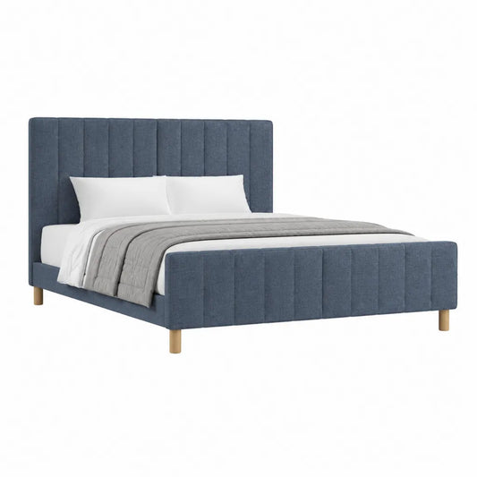 Polsterbett Doppelbett 160 x 200 cm Polyester Dunkelblau Rechteckig